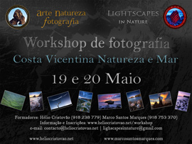 Cartaz promo Workshop Fotografia Costa Vicentina Primavera